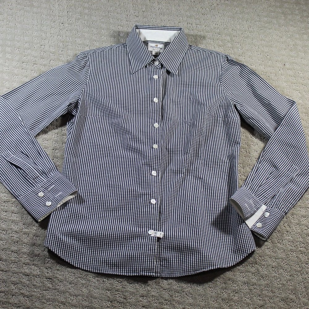 J Crew Size Small Habaerdashery Black and White Check Button Up Shirt - LIKE NEW